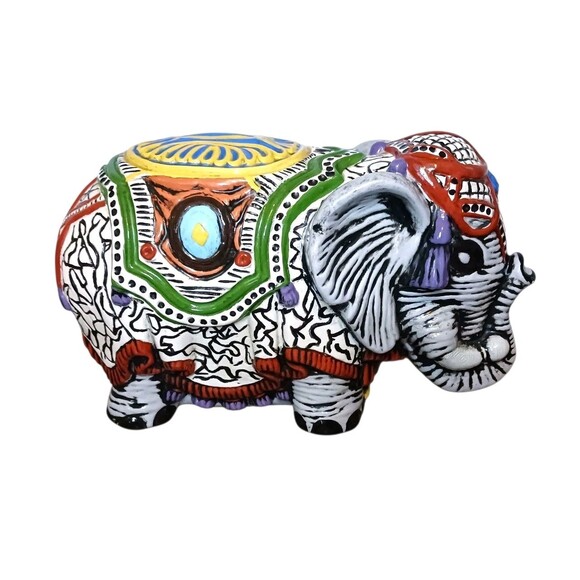 Vintage Arnels Ceramic Indian Circus Elephant Figurine Statue Hand Painted EUC - Picture 2 of 5